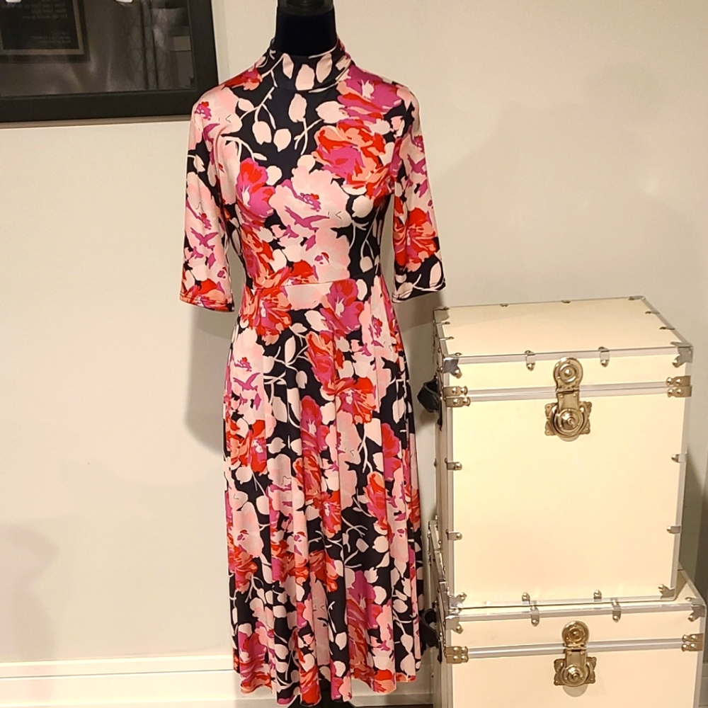 Zara Midi Open Back Floral Dress